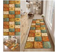 WAWFONG Runner Rugs for Hallway Non Slip, Washable Kitchen Runner Mat, Low Pile Distressed Floor Carpet, Long and narrow hall carpet, 50 x 400 cm Floor Protection Mat for Hallway Living Room Entryway