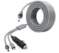 WAWINY Starlink Mini Power Cable - 3M/10FT 12-24V Cigarette Lighter Plug Car Power Cable Waterproof 18AWG Gray (3 in 1) for Starlink Mini Accessories