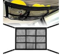 WAWJ 80 x 53 cm Car Luggage Net, Car Blanket Roof Storage Net, Universal Roof Car Net Organiser Net for Four Roof Armrests, SUV, Van and Most Vehicle Types