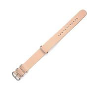 WAWPU 16mm-24mm Nato Leather Watch Strap Replacement for Men Watches Accessories (Pink Silver Buckle, 20mm)