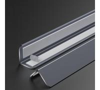 WAWPU Door threshold strip, Self Adhesive Metal Edge Protector, Rounded Corner Trim Threshold Strip, Wall/Steps Stair Nosing Protector Bar, Easy to Clean & Maintain(Light Gray)