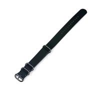 WAWPU Nato Leather Watch Strap 16mm to 24mm Replacement for Men Watches Accessories (Black Black Buckle, 18mm)