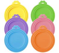 Wawrrinews Pet Food Can Lids,6 Pieces Universal BPA Free Silicone Can Lids Covers for Dog and Cat Food,One Can Lids Cover Fit Most Standard Size Canned Dog Cat Food