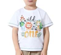 WAWSAM 1st Birthday Boy Dinosaur Shirt, Birthday Boy 1 Dino Birthday T-Shirt for Toddler Boys, First Birthday Outfit Tee