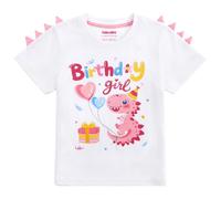 WAWSAM 3rd Birthday Girl T-Shirt Dinosaur Party Tee for Toddler Girls Pink