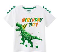 WAWSAM Dinosaur Birthday Boy T Shirt Baby B-Day Dino Party Shirts T Rex Top Tee Gift Cotton Toddler Boy T-Shirt