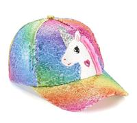 WAWSAM Girls Baseball Cap Kids Hat Unicorn Sequin Baseball Cap Adjustable Toddler Girls Hat Sparkly Summer Sun Hat for Girls Age 3-8 (UK, Age, 4 Years, 8 Years, Sequin Purple & Green)