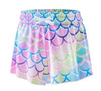 WAWSAM Girls Butterfly Shorts Running Shorts 2 in 1 Flowy Athletic Shorts Casual Skirt for Teens Kids Lightweight Gym Workout Shorts for Active Fitness Sports Bike