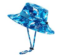 WAWSAM Kids Sun Hat Girls UV Protection Summer Hats Adjustable Beach Cap Unicorn Bucket Hats Blue