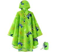 WAWSAM Kids Waterproof Rain Poncho with Hood, Lightweight Packable Raincoat for Boys & Girls, Portable Raincoat Rain Jacket Lightweight Rainwear for Age 3-15