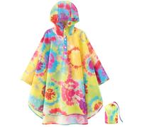 WAWSAM Lightweight Kids Rain Poncho Reusable Hooded Rain Jacket Packable Girls Boys Raincoat Waterproof Rain Poncho for Toddlers Outwear Rain Coat