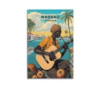WAWYY Bahamas Nassau Vintage Travel Poster Print Photo Art Painting Canvas Home Decorative Bedroom Modern Decors 24x36inch(60x90cm)