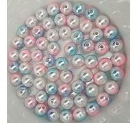 Wax Beads Colourful Shimmer Approx. 100 Pieces 10 mm White Blue Pink - DIY Jewellery Crafts Bracelets Chains Decoration Beads for Jewellery Making Creative Craft Material Craft Beads