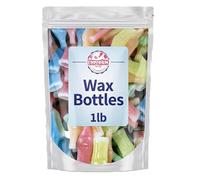 Wax Bottles - Nostalgic Retro Assorted Fruity Liquid Inside Chewy Wax Bottles 1 lb in a Resealable Bag