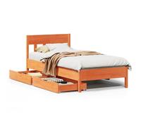 vidaXL Bed Frame without Mattress Wax Brown 100x200 cm Solid Wood Pine