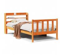 Bed Frame with Headboard Bed Base Mattress Foundation Solid Wood Pine vidaXL