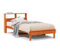 (wax brown, 100 x 200 cm) vidaXL Bookcase Bed without Mattress Wax Solid Wood Pine