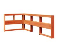 (wax brown, 108.5 x 218.5 x 80 cm) vidaXL Bookcase Headboard Bedroom Back Headboard L-Shaped Solid Wood Pine