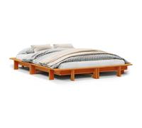 Vidaxl Bed Frame Without Mattress Wax Brown 120X190 Cm Small Double Solid Wood Pine