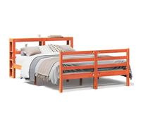 (wax brown, 120 x 190 cm) vidaXL Bed Frame with Headboard Solid Wood Pine
