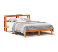 (wax brown, 120 x 190 cm) vidaXL Bed Frame with Headboard Wax Solid Wood Pine