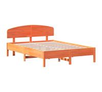 (wax brown, 120 x 200 cm) vidaXL Bed Frame with Headboard Bedstead Bed Base 120x200 cm Solid Wood Pine