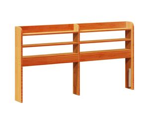 (wax brown, 130 x 16 x 82 cm) vidaXL Headboard with Shelves Bed Header Bed Headboard Solid Wood Pine