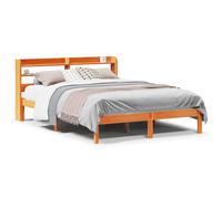 (wax brown, 135 x 190 cm) vidaXL Bed Frame with Headboard Wax Brown 135x190 cm Double Solid Wood Pine