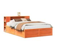(wax brown, 135 x 190 cm) vidaXL Bed Frame without Mattress Bed Base Bedstead Solid Wood Pine