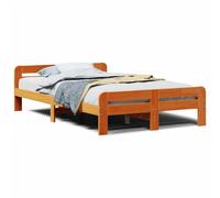 (wax brown, 135 x 190 cm) vidaXL Bed Frame without Mattress Bed Base Solid Wood Pine