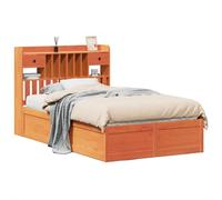 (wax brown, 135 x 190 cm) vidaXL Bed Frame without Mattress Solid Wood Pine