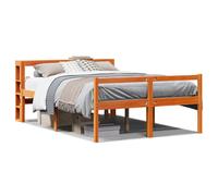 (wax brown, 135 x 190 cm) vidaXL Senior Bed with Headboard Children Bed Frame Bunk Bed Solid Wood Pine