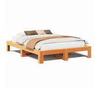 Bed Frame without Mattress Wax Brown 140x190 cm Solid Wood Pine vidaXL