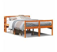 (wax brown, 140 x 190 cm) vidaXL Senior Bed with Headboard Children Bed Frame Bunk Bed Solid Wood Pine