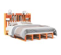 (wax brown, 140 x 200 cm) vidaXL Bookcase Bed without Mattress Bed Solid Wood Pine