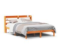 (wax brown, 150 x 200 cm) vidaXL Bed Frame with Headboard Wax Brown 135x190 cm Double Solid Wood Pine