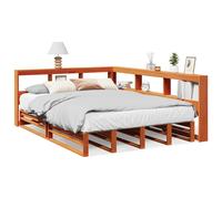 (wax brown, 150 x 200 cm) vidaXL Bookcase Bed without Mattress Wax Brown 140x200cm Solid Wood Pine bed