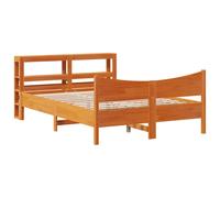 (wax brown, 160 x 200 cm) vidaXL Bed Frame with Headboard Bed Base White 100x200 cm Solid Wood Pine
