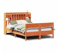 (wax brown, 160 x 200 cm) vidaXL Bookcase Bed without Mattress Home Bed Frame Solid Wood Pine