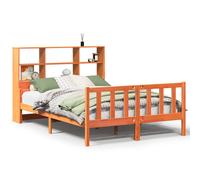 (wax brown, 160 x 200 cm) vidaXL Bookcase Bed without Mattress White 135x190 cm Double Solid Wood Pine