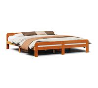 (wax brown, 180 x 200 cm) vidaXL Bed Frame without Mattress Bed Base Solid Wood Pine