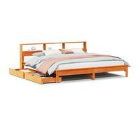 Bookcase Bed without Mattress Home Bed Frame Bed Base Solid Wood Pine vidaXL