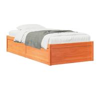 (wax brown, 75 x 190 cm) vidaXL Bed Frame Home Bed Base Bedstead Mattress Foundation Solid Wood Pine