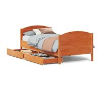 vidaXL Bed Frame Without Mattress Wax Brown 75X190 cm Small Single Solid Wood Pine, Brown