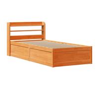 (wax brown, 75 x 190 cm) vidaXL Bed Frame with Headboard Bed Base Solid Wood Pine