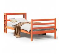 (wax brown, 75 x 190 cm) vidaXL Bed Frame with Headboard Solid Wood Pine