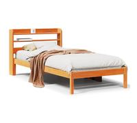 vidaXL Bed Frame with Headboard without Mattress Wax Brown 75x190 cm Small Single