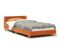 Bed Frame with Headboard Wax Brown Small Single Solid Wood Pine vidaXL