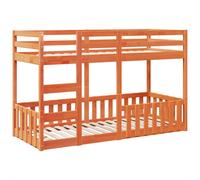 (wax brown, 75 x 190 cm) vidaXL Bunk Bed Loft Bed Kids Bed Frame Mattress Foundation Solid Wood Pine