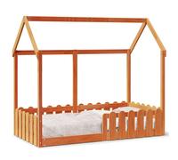 (wax brown, 80 x 160 cm) vidaXL Kids' House Bed Frame Home Bedstead Children Bed Base Solid Wood Pine